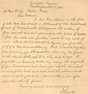 Ki írta a híres Lincoln-levelet?